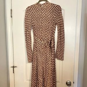DOEN Long Sleeve Block Print Print Maxi Midi Dress